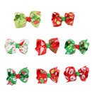 Christmas Lovely Girls Favour Motif Ribbon Bow Hair Alligator Clips Hairpin Xmas Accessory