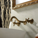 29mm Diameter Wall Access Two Handles Rotatable Antique Brass Faucet Washbasin Mixer Tap