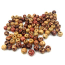 100 Pieces 10mm Mixed Round Wooden Beads for Bracelet Necklace Jewelry Making Loose Spacer Charms