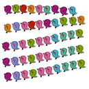 Pack of 50 Assorted Bird Shape Wooden Buttons Flatback Emebllishments for Sewing Crafts
