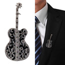 Guitar Lapel Pins Violin Beautiful Black Enamel Brooches Clothing Jewelry