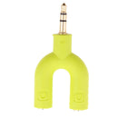 3.5mm Stereo Audio Splitter Earphone Headphone 2 Way Adaptor Keyring Green