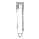 Sparkle Crystal Safety Pin Brooch Pin Clip for Ladies Scarf Coat Gown Silver