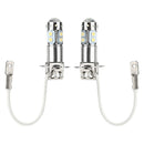 2pcs H3 50W Headlight Durable and Practical Fog Bulb Led Bulbs White