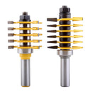 2pcs Finger Joint Router Bit with 1/2 inch Shank, Reversible Finger Joint Glue Joint Router Bit for Woodworking
