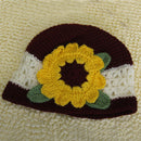 Kids Children Girls Flower Crochet Beanie Knit Hat Handmade Cap For 7-12 Yrs Maroon