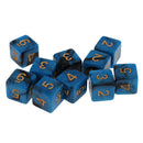 Pack of 10 Dual Colored Six Sided D6 Dice for D&D TRPG Games Blue & Black