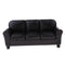 1/12 Scale Miniature Three-People Sofa Leather Couch Dolls House Drawing Room Furniture Kids Pretend Play Toy Black