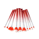 10 Pieces Professional Cosmetic Makeup Brush Kit Powder Foundation Blending Contour Kabuki Eyeshadow Make Up Set Red