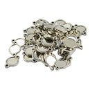 50 Piece Double Sided Round Cabochon Settings Pendant Blanks Tray Base Tibetan Silver 10mm
