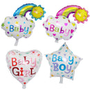Pack of 4 Lovely Baby Girl Boy Heart Star Foil Balloons Set for Baby Shower Birthday