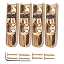 A Set of 4PCS Single Individual Bridge w/ Screws for 4 String Electric Bass Guitar Accessories Gold