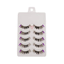 5 Pair Natural Long Thick Soft False Eyelashes lashes Handmade Makeup Purple