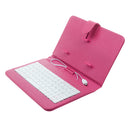 Wired Keyboard Flip 4.2''-6.5' 'Holster Case Cover Kickstand For Smsung HUAWEI HTC Micro USB Phone W/ OTG Rose Red