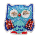 Sew On Patch Embroidered Sequin Beaded Applique Owl Pattern Cloth Decor