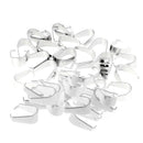 100Pcs Silver Tone Charm Pendant Pinch Bails Connector Clasps Jewelry DIY Findings