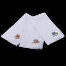 Pack of 12 Retro Flower Embroidery Cotton Handkerchiefs White Hanky for Women