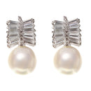 Christmas Gifts Fashion Women Lovely Faux Pearl Studs Crystal Zircon Earrings
