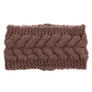 Women Girls Winter Yoga Headdress Knotted Stretchable Headband Ear Warmer Headband Headpiece Khaki