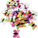 50 Pieces Mix Butterfly Shaped Wooden Buttons Polka Dot Buttons for DIY Sewing