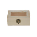 Unfinished Wooden Tool Jewelry Storage Box Glass Lid Chest Case Keepsake Gift