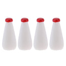 Dollhouse Miniature 4 Pieces Drinking Transparent Milk Bottles Set Red Cap for 1:12 scale