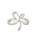Lady Jewelry Silver Lucky Clover Shape Crystal Clothing Accessory Brooch Pin