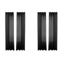 2 x Black Sheer Eyelet Curtain Door Valance Gauze Tulle Decor Living Bedroom