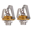 Pack of 2pc Stereo Electric Guitar Jacks 1/4'' 6.35mm Stereo Jack Socket Chrome