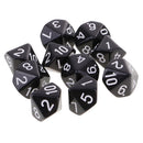 10 pieces 10 Sided Dice D10 Polyhedral Dice for Dungeons and Dragons Party Table Games Black