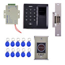 Access Control Keypad+Power Supply+Electric Lock+ RFID Key Fobs+Exit Button