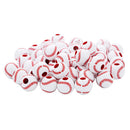 50 Piece Baseball Round Acrylic Loose Spacer Large Hole Beads Accessories Findings for Jewelry Making Crafts 12mm