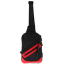 Outdoor Travel Single Strap Shoulder Bag School Travel Sports Gym Climing Black +Red