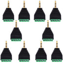 10 Piece 3.5mm (1/8'') Stereo TRRS Jack to AV 4-Screw Terminal Connectors