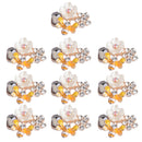 10 Pieces Retro Bee Pearl Rhinestone Flatback Button Scrapbooking Embellishments