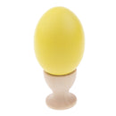 Wooden Easter Simulated Egg w/ Stand Home Decor Kids Pretend Play Toy Gift Yellow