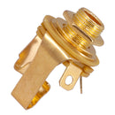 2Pcs 1/4"Stereo Input Jack Socket Electric Guitar Bass Active Pickup Output Golden Music Accessory