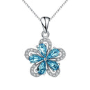 Luxury Fine Jewelry 925 Sterling Silver Plum Flower Necklace Birthday Gift