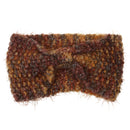 Women's Yoga Sportswear Knitted Ear Warmer Bow Crochet Winter Headwear Headwrap Hair Band Accessory Headband Brown