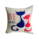 Fashionable Love Print Pattern Charms Cotton Linen Waist Throw Pillow Case Cushion Cover Decor for Home Bedroom Car Decor