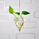 Diamond Shape Hanging Clear Glass Plant Flower Vase Bottle Office Home Decor