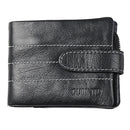 Mens Trifold Zipper Genuine Leather Wallet Credit Card Holder Purse Bags