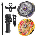 Rare 2 Pieces Metal Fusion Burst Spinning Top Grip Launcher Toy Set B-102 B-103 Starter Kids Toy Gift
