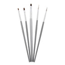 5pcs Silver Handle Nail Art Painting Detailing Liner Brushes & Dotting Pen Set Tools DIY Kit for Women Girls