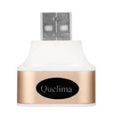 Quelima 2.0 USB Interface Splitter Adapter for Car Travel Home Use - White Golden
