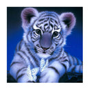 DIY Animals Embroidery 5D Diamond Painting Cross Crafts Stitch with Tools Home Decor Tiger Blue