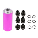 High Flow Racing Inline Oil Fuel Petrol Filter With AN10 AN8 AN6 Fittings Adapter Aluminum
