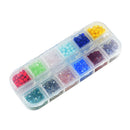 12 Color 4mm Round Faceted Crystal Glass Beads with Box for Jewelry Making