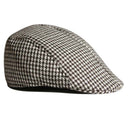 Unisex Cotton Hound Tooth Beret Cap Newsboy Flat Hat - Coffee White