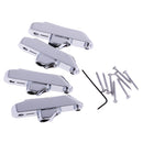 Set of 4 Individual Bass Bridges for 4-String Electric Bass Silver with Mounting Screw Wrench